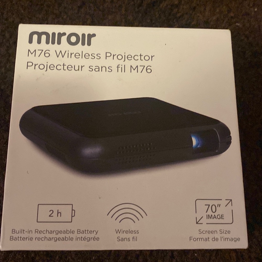 M76 wireless projector/ Projecteur sans fil M76 2hr battery life